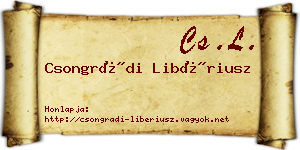 Csongrádi Libériusz névjegykártya